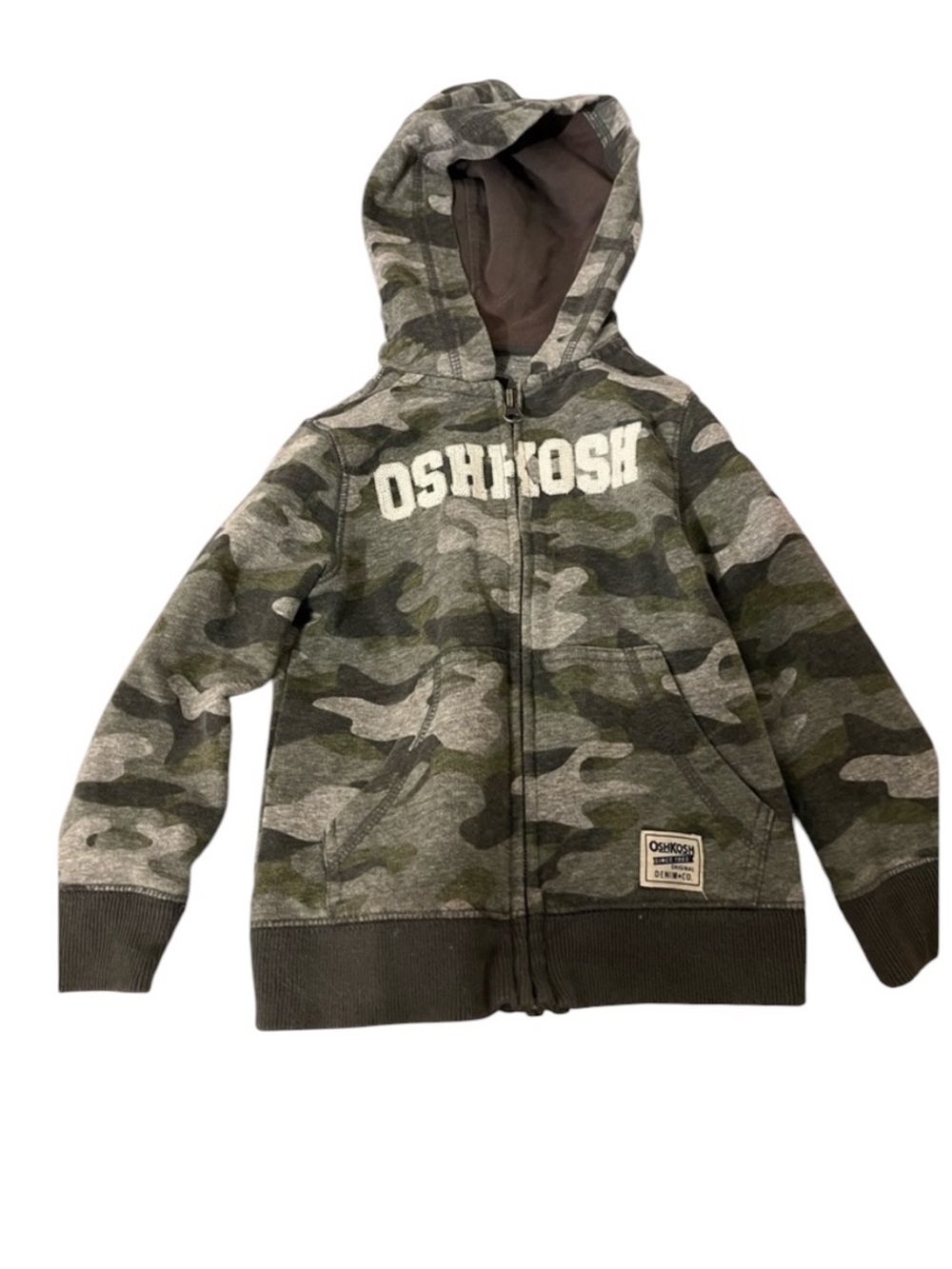 OshKosh B'gosh Kids Camo Hoodie - Gray and Green 2T